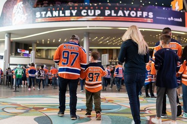 Edmonton Oilers fans head to Rogers Place for Game 4 of the Western Conference Final versus the Colorado Avalanche in Edmonton, on Monday, Nov. 6, 2022.