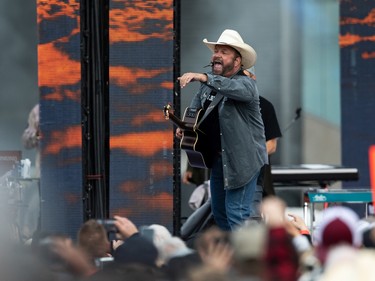 Garth Brooks performs at Commonwealth Stadium in Edmonton, on Friday, June 24, 2022.