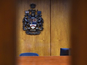 Judge's bench at the Edmonton Law Courts Building.  photo files.