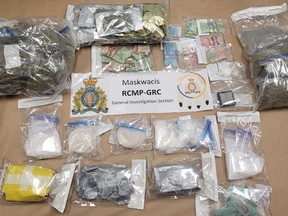 Maskwacis RCMP general investigation section executed six search warrants associated to illegal trafficking of substances and seized $160,000 worth of illegal contraband between May 17 and May 25, 2022.