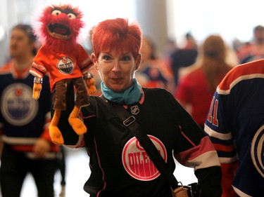 Edmonton Oilers fans arrive for the Game 3 of the Western Conference Final against the Colorado Avalanche, at Rogers Place in Edmonton Saturday, June 4, 2022.