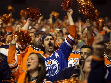 Edmonton Oilers' fans wait for the start of Game 3 of the Western Conference Final against the Colorado Avalanche, at Rogers Place in Edmonton Saturday June 4, 2022.
