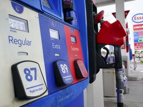 Gas prices are displayed in Carleton Place, Ont. on Tuesday, May 17, 2022.&ampnbsp;Gasoline prices continued to trend upward across much of Canada over the weekend and experts warn more increases are coming this week.&ampnbsp;CANADIAN PRESS/Sean Kilpatrick