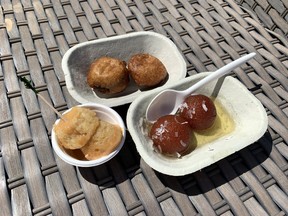 Latte Bites, left, Winston's Oreo and Hot Gulab Jamun are some of the sweet things you can pop into your mouth at Taste fo Edmonton.