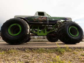 'Hot rubber, noisy engines': Rad Torque Raceway welcomes fans back 3 Jason Court is cheered on by the crowd after a race in the Go N Big Racing Roughneck Monster Truck during the Rocky Mountain National at Rad Torque Raceway south of Edmonton on Friday July 8, 2022. Photo by Ian Kucerak