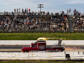 'Hot rubber, noisy engines': Rad Torque Raceway welcomes fans back 4 Hayden Proffitt races in his Hot Streak II jet truck during the Rocky Mountain Nationals at Rad Torque Raceway south of Edmonton on Friday July 8, 2022. Photo by Ian Kucerak