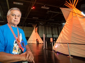 Lyle Donald, president of the Indigenous Edmonton Entertainment Group Association is taking part in The Indigenous Experience at K-Days this year. Taken on Saturday, July 30, 2022 in Edmonton.