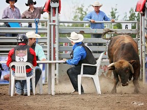 Photo from the 2019 Edmonton First Responders Rodeo at the St. Albetr Kinsmen Rodeo Grounds.