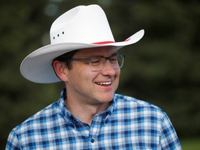 Conservative leadership contestant Pierre Poilievre meets supporters at the conservative BBQ during the Calgary Stampede in Calgary, Alberta, Canada July 9, 2022.