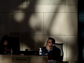 Ward papastew councillor Michael Janz takes part in an Edmonton City Council meeting , Monday Nov. 1, 2021.