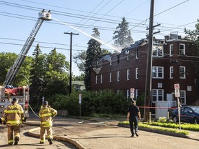 Edmonton Fire Rescue Services responded to a blaze at the historic Douglas Manor, located at 10757 83 Ave. on Saturday, July 9, 2022.
