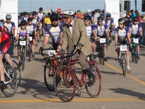 Bike riders take part in the largest MS bike event in Canada, in Leduc Alberta, July 9, 2022. The ride for MS goes from Leduc to Camrose and back. Jason Franson for Postmedia