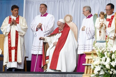Pope Francis presides a mass at Commonwealth Stadium in Edmonton, Alberta, Canada July 26, 2022.