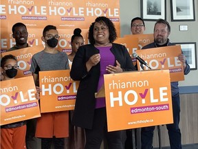 Rhiannon Hoyle is vying for the NDP nomination for the next election in Edmonton-South The post is currently held by Thomas Dang.