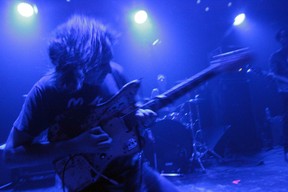 Oliver Ackerman, Sandra Fedowitz and John Fedowitz of A Place to Bury Strangers made beautiful noise in the dark Friday night at Starlite Room in the Purple City Music Festival.