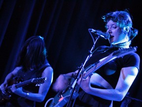 Enda Monks and Dilly Dally put on a wild show at Freemason's Hall during Purple City 2022.