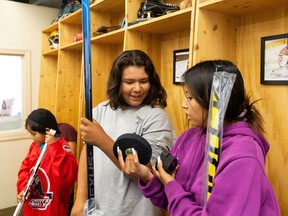 Cooler weather for the weekend, possibility of precipitation 3 (Left to right) Kootenay kids Craig Jr., 7, Matthew, 14, and Eva, 14, check out their new hockey gear at KidSport Hockey Aid Program Equipment Day Oil Country at Sport Central in Edmonton on Friday, August 18-December 26, 2022. Thirteen families, including 18 children each, received a full package of hockey equipment as part of the program in time for the start of the hockey season.