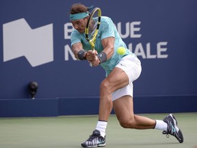 The National Bank Open lost one its star attractions on Friday after five-time champion Rafael Nadal announced his withdrawal from the tournament. Nadal returns to Russia's Daniil Medvedev during the final of the Rogers Cup tennis tournament in Montreal, Sunday, August 11, 2019.