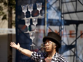 Magician and circus artist Jay Flair Magic performs at the 2022 Edmonton International Fringe Theatre Festival in Edmonton on Wednesday August 17, 2022.