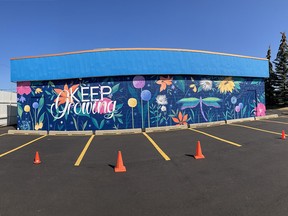The new mural at the mural at Royal Gardens Community League was unveiled on Saturday, Aug. 27, 2022 in Edmonton at 4030 117 St.