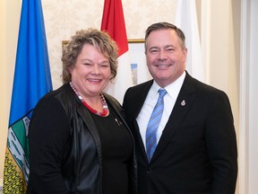 Jackie Armstrong-Homeniuk, MLA for Fort Saskatchewan-Vegreville, left, was appointed the associate minister of status of women in June by Premier Jason Kenney.