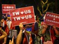 Demonstrators gather in support of U.S. House of Representatives Speaker Nancy Pelosi's visit, in Taipei, Taiwan August 2, 2022.