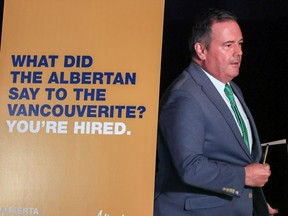 Alberta Premier Jason Kenney unveils an ad campaign targeting Vancouver and Toronto residents.