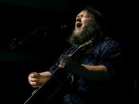 Matt Andersen performs on the main stage at the Edmonton Folk Music Festival, Sunday Aug. 7, 2022.