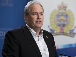Executive Director of the Edmonton Police Service's Information and Intelligence Management Division, Sean Tout, discusses crime statistics in Edmonton, Thursday, August 4, 2022.