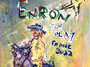 The poster for Rapid Fire Theatre's Enron: The Play, featured at the 2022 Edmonton Fringe Festival.