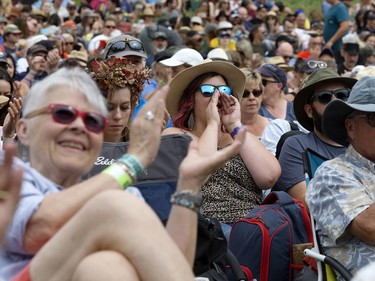 Folk Fest fans cheer for Cedric Burnside during the Edmonton Folk Music Festival, Saturday Aug. 6, 2022.