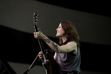 Rebecca Lovell of Larkin Poe performs on the main stage at the Edmonton Folk Music Festival, Saturday Aug. 6, 2022.