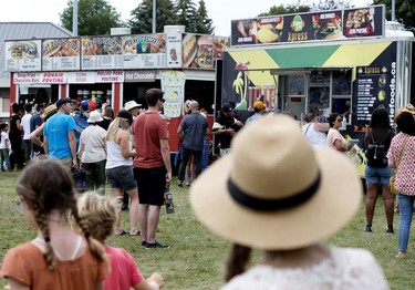 Food vendors at the Edmonton Folk Music Festival, Saturday Aug. 6, 2022.