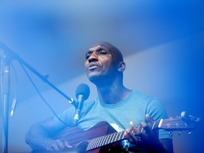 Cedric Burnside performs at the Edmonton Folk Music Festival, Saturday Aug. 6, 2022.