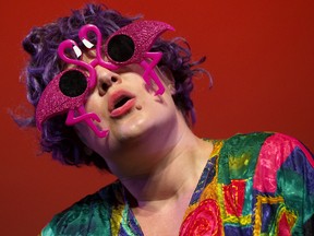 Caroline Stokes performs a scene from Caroline's Got Talent during the media launch of the Edmonton Fringe Festival at the Westbury Theater on Wednesday August 3, 2022. The 41st Fringe Festival runs August 11-21.