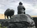 Seniman Ken Lum membuat patung Perunggu Buffalo dan Buffalo Fur Trader yang dimaksudkan untuk dipasang di samping Jembatan Walterdale baru di Edmonton.  Kota telah memutuskan untuk tidak memasang karya seni tersebut.