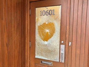 It was reported to Edmonton police that sometime between 7 p.m. on Thursday, Aug. 4, and 7 a.m. on Friday, Aug. 5, 2022, seven windows were broken on the historic Hull Block building in the area of 106 Avenue and 97 Street.  The following week, at approximately 3:13 a.m. on Wednesday, Aug. 10, 2022, a hair salon in the building also reported that the front window of their business had been smashed.