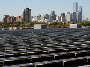 The City of Edmonton is installing Canada’s largest rooftop solar panel array at the Edmonton Expo Centre.