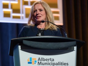 Alberta NDP Leader Rachel Notley speaks at Alberta Municipalities convention and trade show at Calgary Telus Convention Centre on Friday, Sept. 23, 2022.