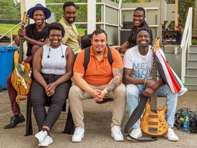 Edmonton's Melafrique, from left, Leshan Masikonte, Trae Chisolm-lyn, Riwo Egor, Enoch Attey, Nathan Hackett and Aristoteles Jorge, will play as part of this year's Lord of the Wings festival.