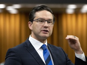 Conservative leader Pierre Poilievre rises during question period in the House of Commons on Sept. 20, 2022.