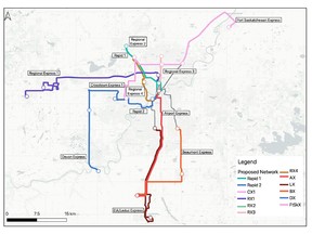 The first phase proposed for Edmonton regional transit includes these 11 routes. If approved, Edmonton Metropolitan Transit Services Commission would begin these routes by spring or summer 2023.