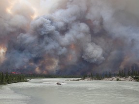 Smoke from the Chetamon fire in Jasper, seen on Sept. 5, 2022.