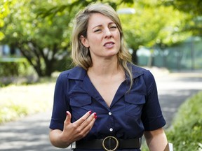 Minister of Foreign Affairs Melanie Joly speaks to media at the United Nations in New York on Tuesday, Sept. 20, 2022.