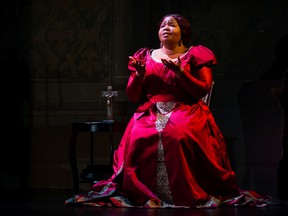 American soprano Karen Slack stars in the title role Tosca, presented by Edmonton Opera at the Jubilee Auditorium.