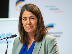 Premier Danielle Smith speaks at the Edmonton Chamber of Commerce luncheon on Thursday, Oct. 20, 2022, at the Edmonton Convention Centre.