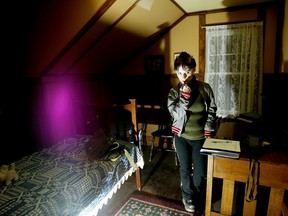 An unexplained purple glow appeared when this photo was taken in an upstairs bedroom at Firkins House in Fort Edmonton Park.