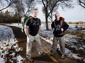 Ian Hall, left, and friend Karl McPhee served in the 3rd Battalion, Princess Patricia's Canadian Light Infantry together and organized the second annual, 22 km Rucksack March For Remembrance in 2018.