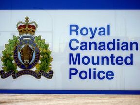 Stock photo of Royal Canadian Mounted Police (RCMP) logo at K-Division headquarters in Edmonton.