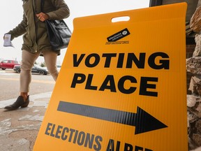 Brooks voters head into an advance poll in the Brooks-Medicine Hat byelection on Nov. 1, 2022.